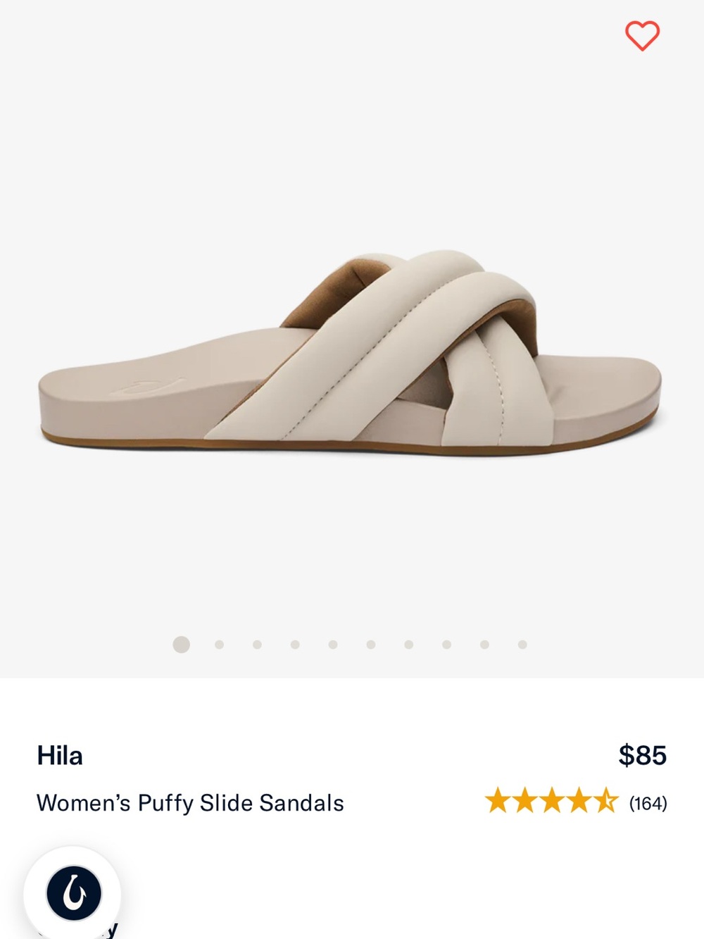 OluKai Hila Puffy Slide Sandals - Cream